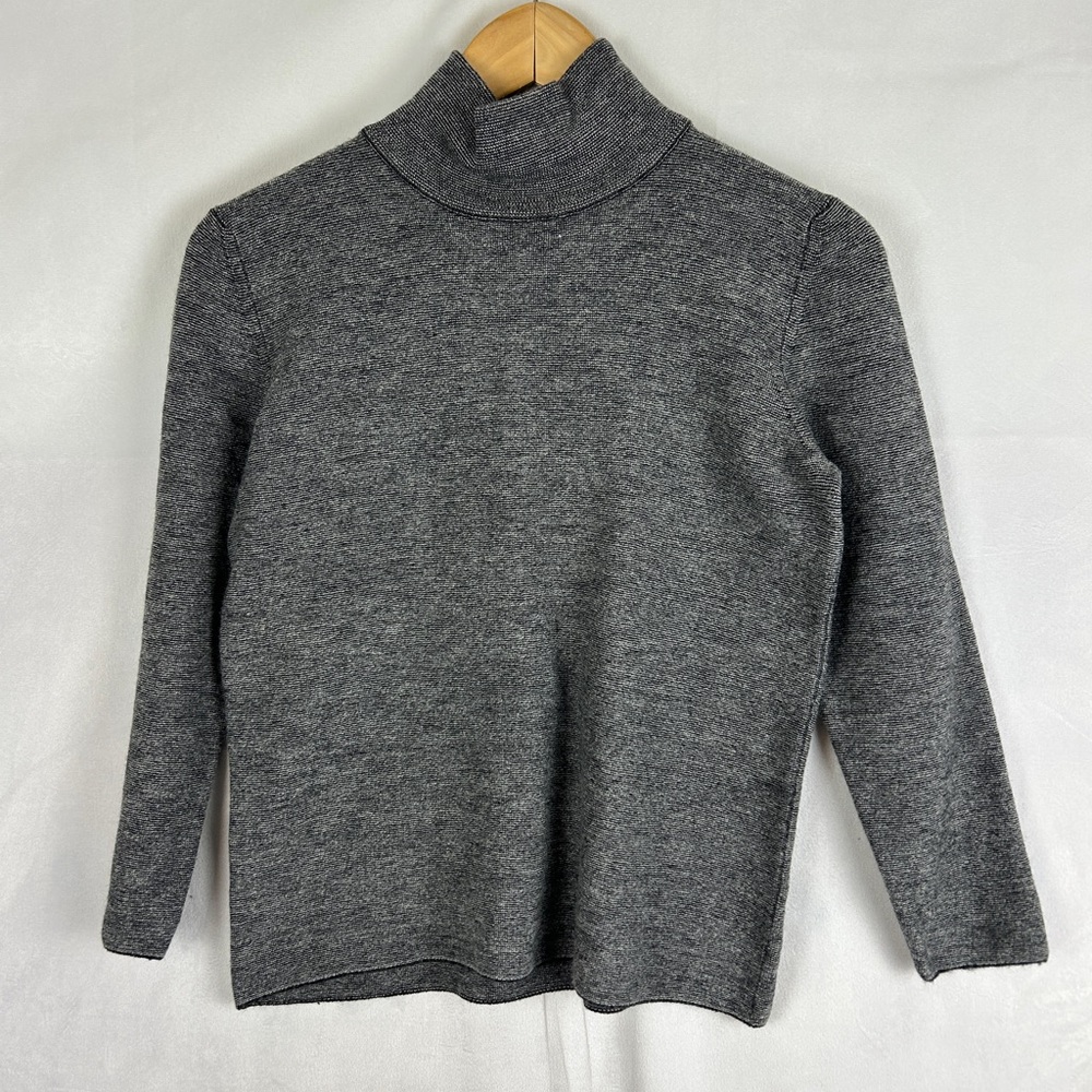 BASE MILANO 100% Merino‎ Wool Mock Neck Sweater Base Layer Women's XS Grey